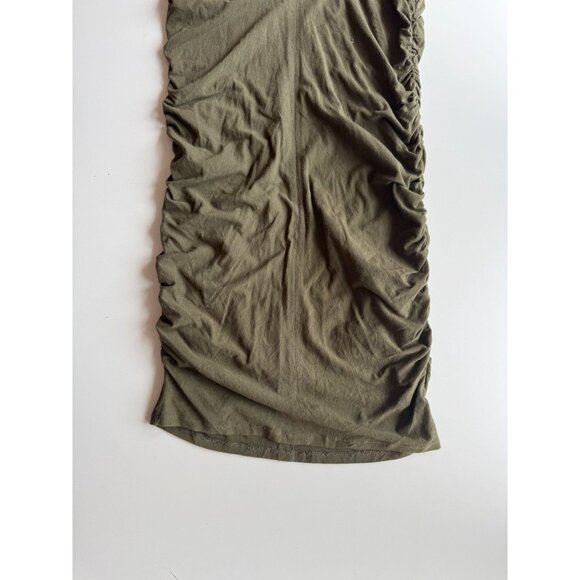 MAJESTIC FILATURES Deluxe Tee Green Cotton Jersey Ruched Tank Dress, Size 4/L - Picture 7 of 13